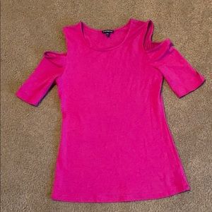 Hot pink off the shoulder top.